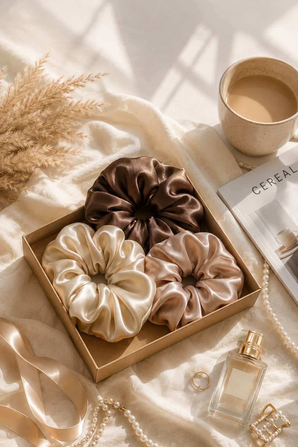Satin Sleep Scrunchies, Set of 3, view 4