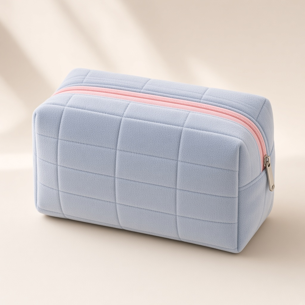 Velvet Decompression Pillow Cosmetic Bag in Blue