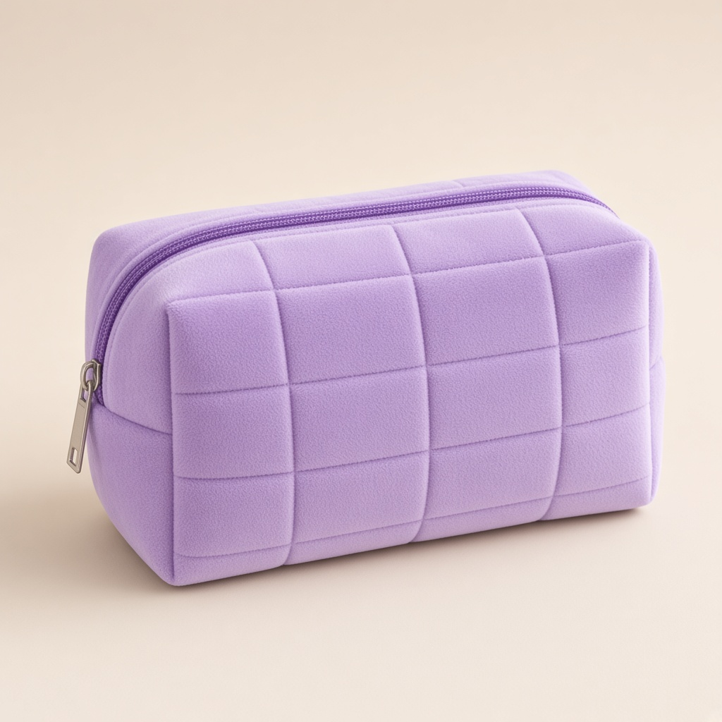 Velvet Decompression Pillow Cosmetic Bag in Purple